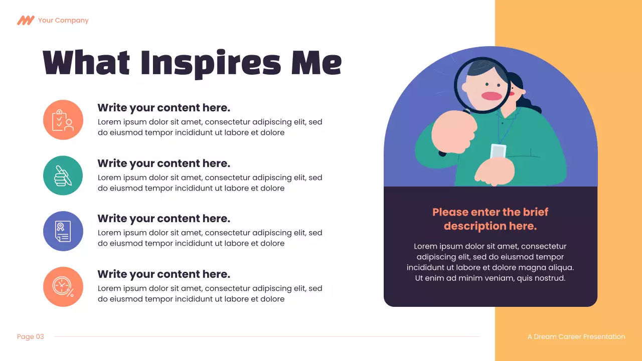 Purple and orange Modern Dream Career Presentation