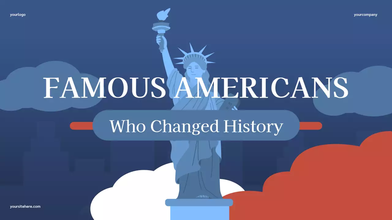 Blue Illustrative Classic Famous Americans History Presentation