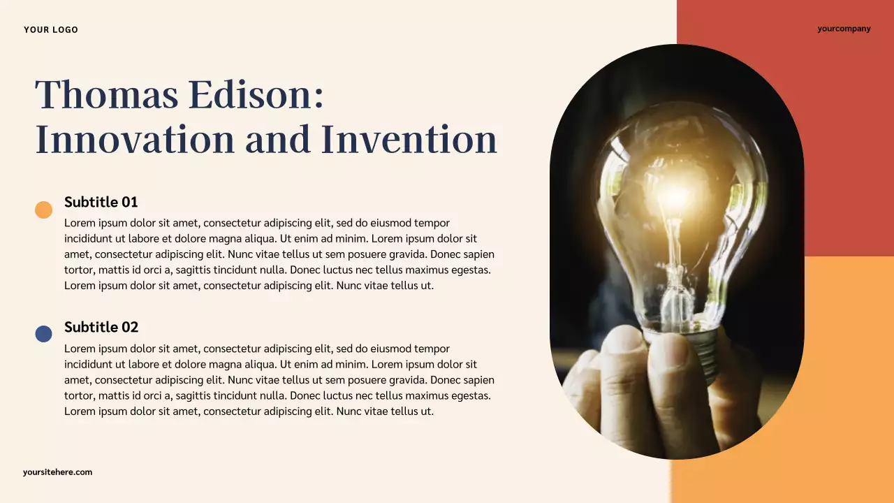 Bài thuyết trình lịch sử người Mỹ nổi tiếng cổ điển minh họa màu xanh