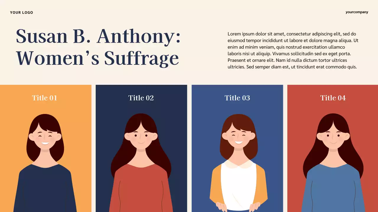 Bài thuyết trình lịch sử người Mỹ nổi tiếng cổ điển minh họa màu xanh