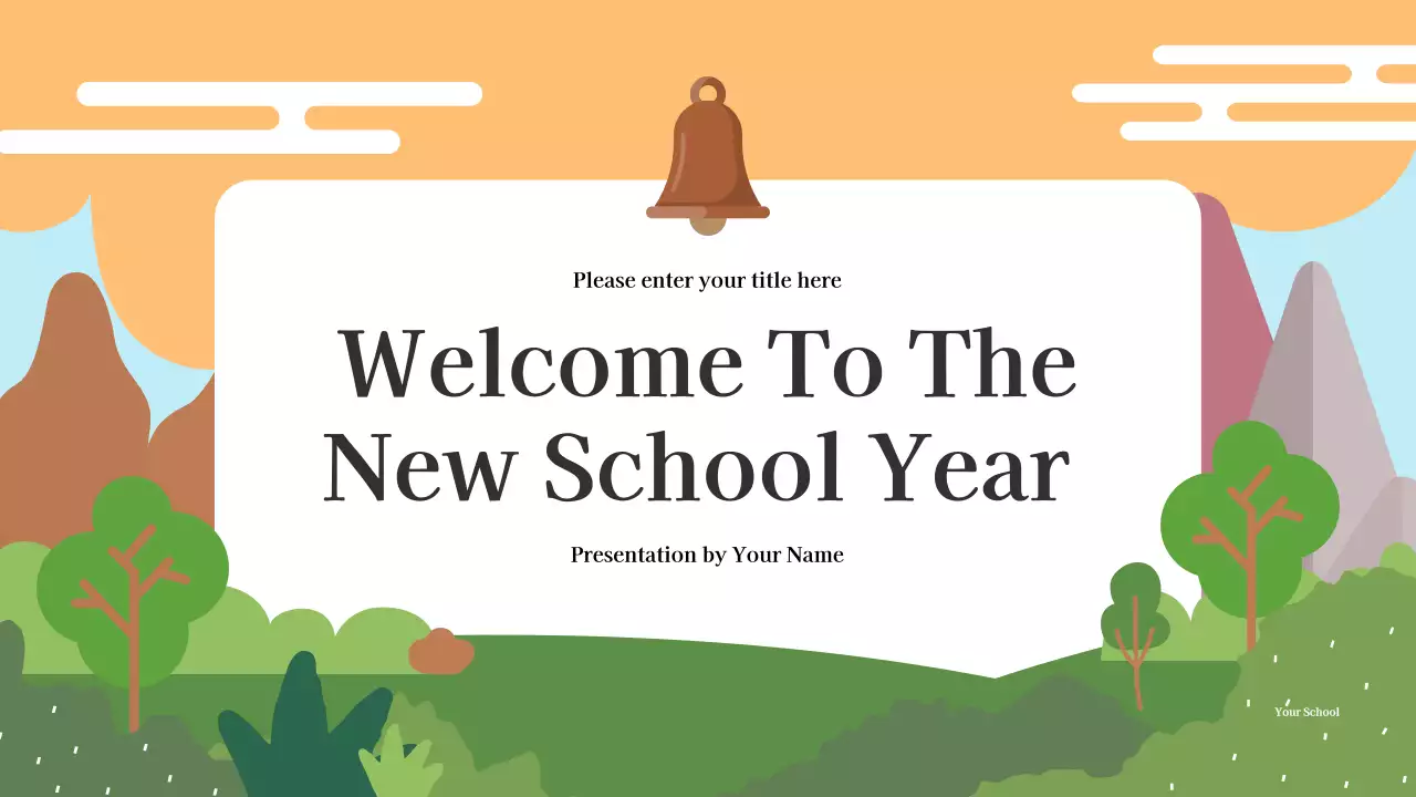 Orange Illustrated New School Year Presentation