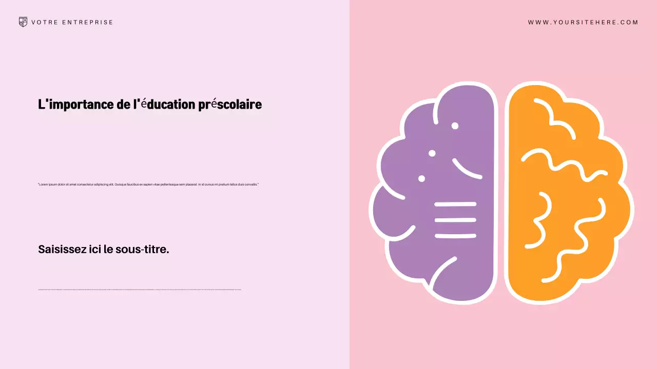 Présentation de l'annonce de l'éducation moderne rose