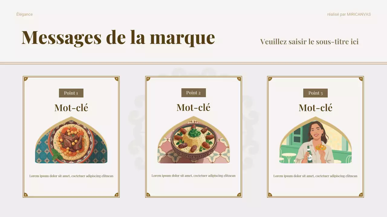 Présentation marketing des aliments traditionnels beiges