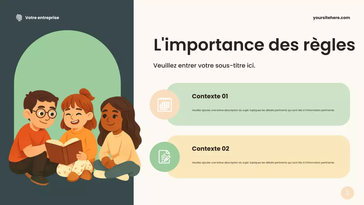 Présentation de l'annonce d'une classe respectueuse des couleurs beiges