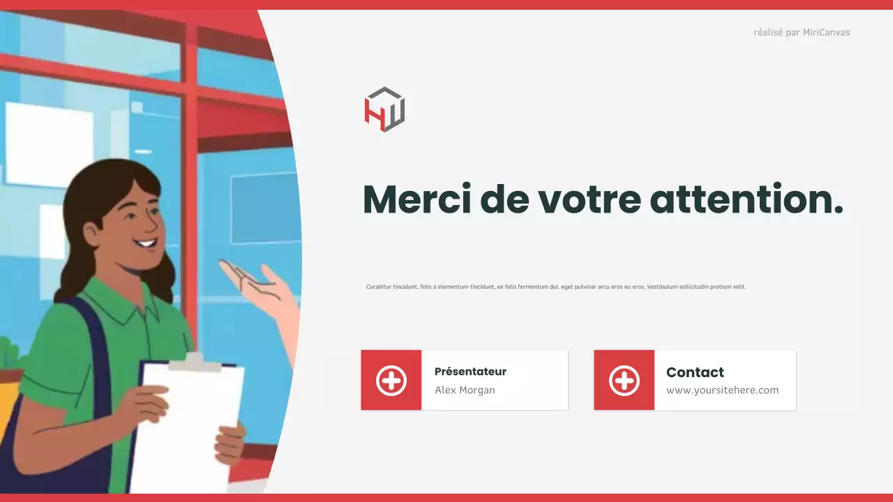 Présentation des soins de santé modernes rouges