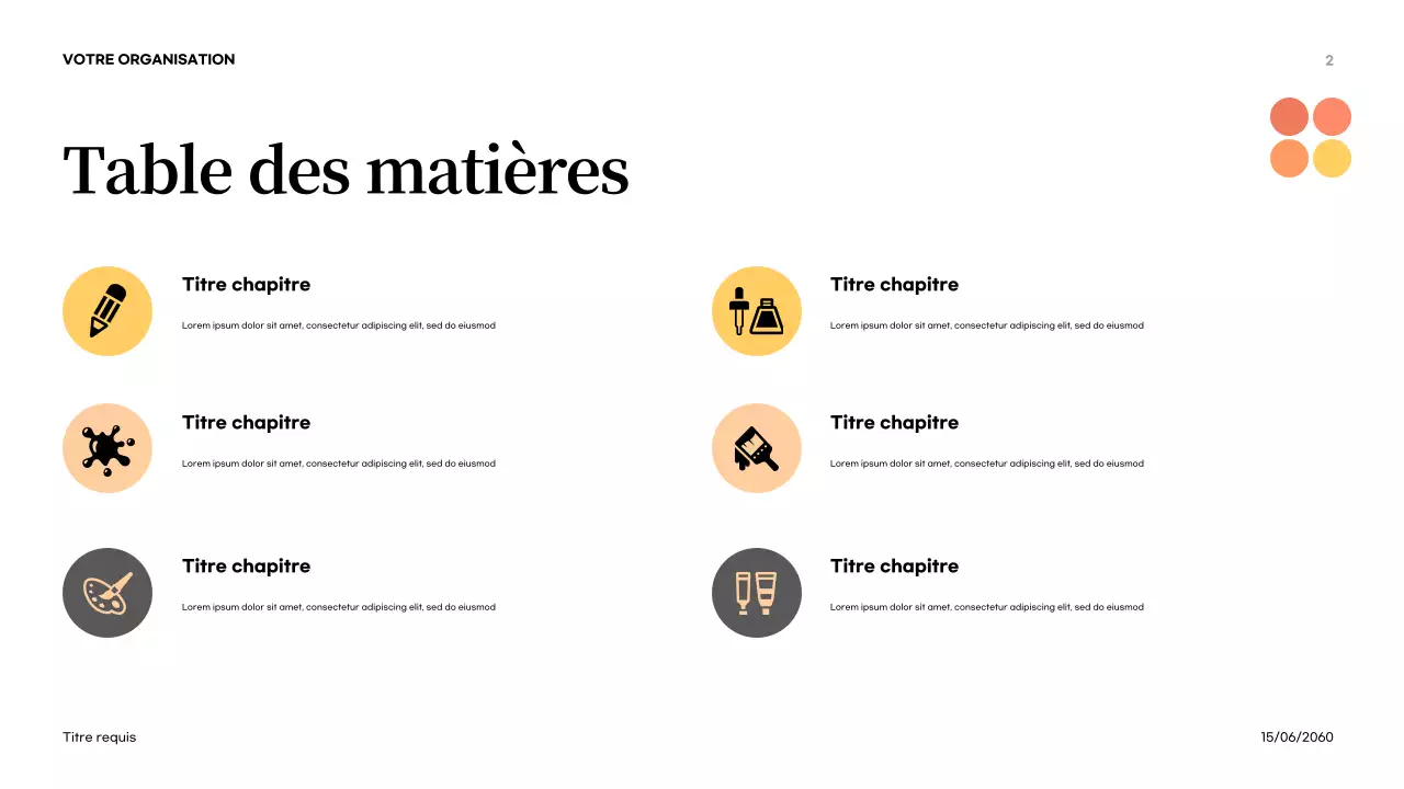 Présentation d'introduction à la nature abstraite orange