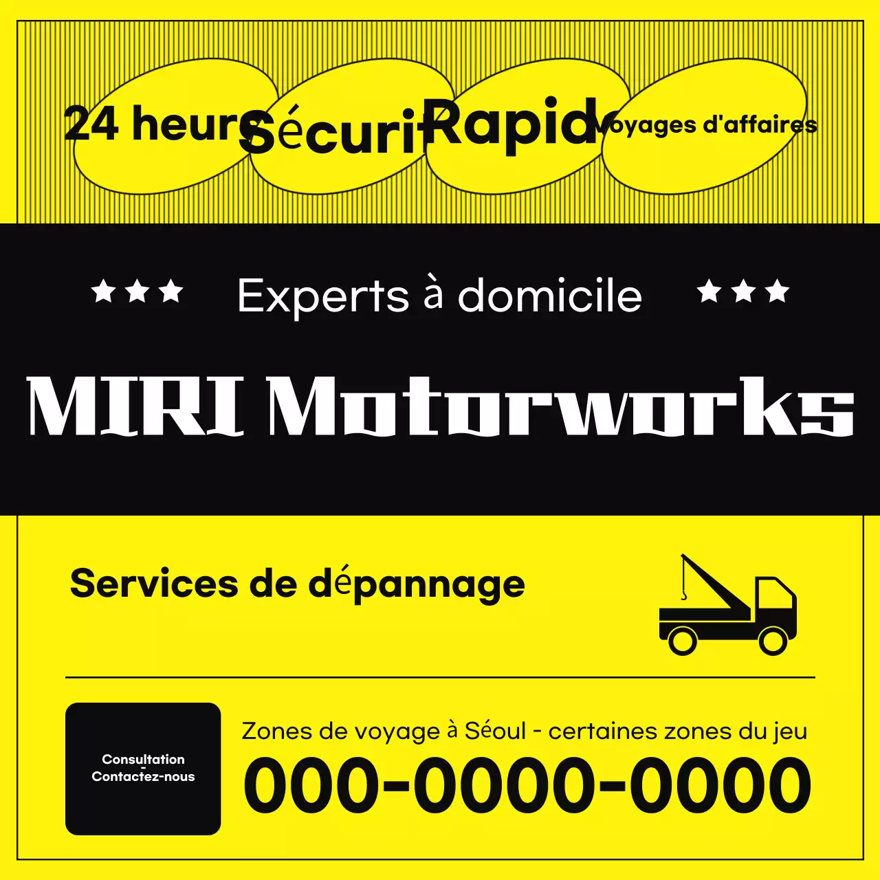 Publicité pour le service de voiture de base jaune