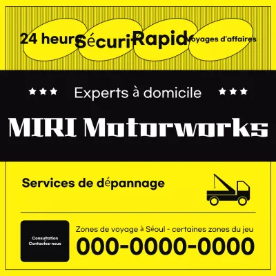 Publicité pour le service de voiture de base jaune