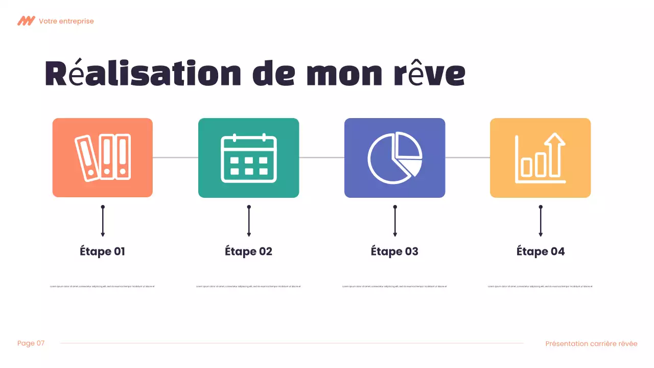 Présentation de carrière Modern Dream en violet et orange