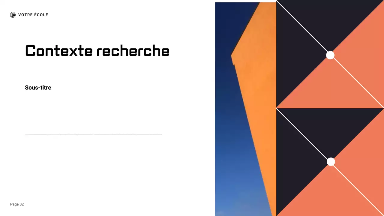 Présentation du rapport d'expérience scientifique géométrique noir et orange