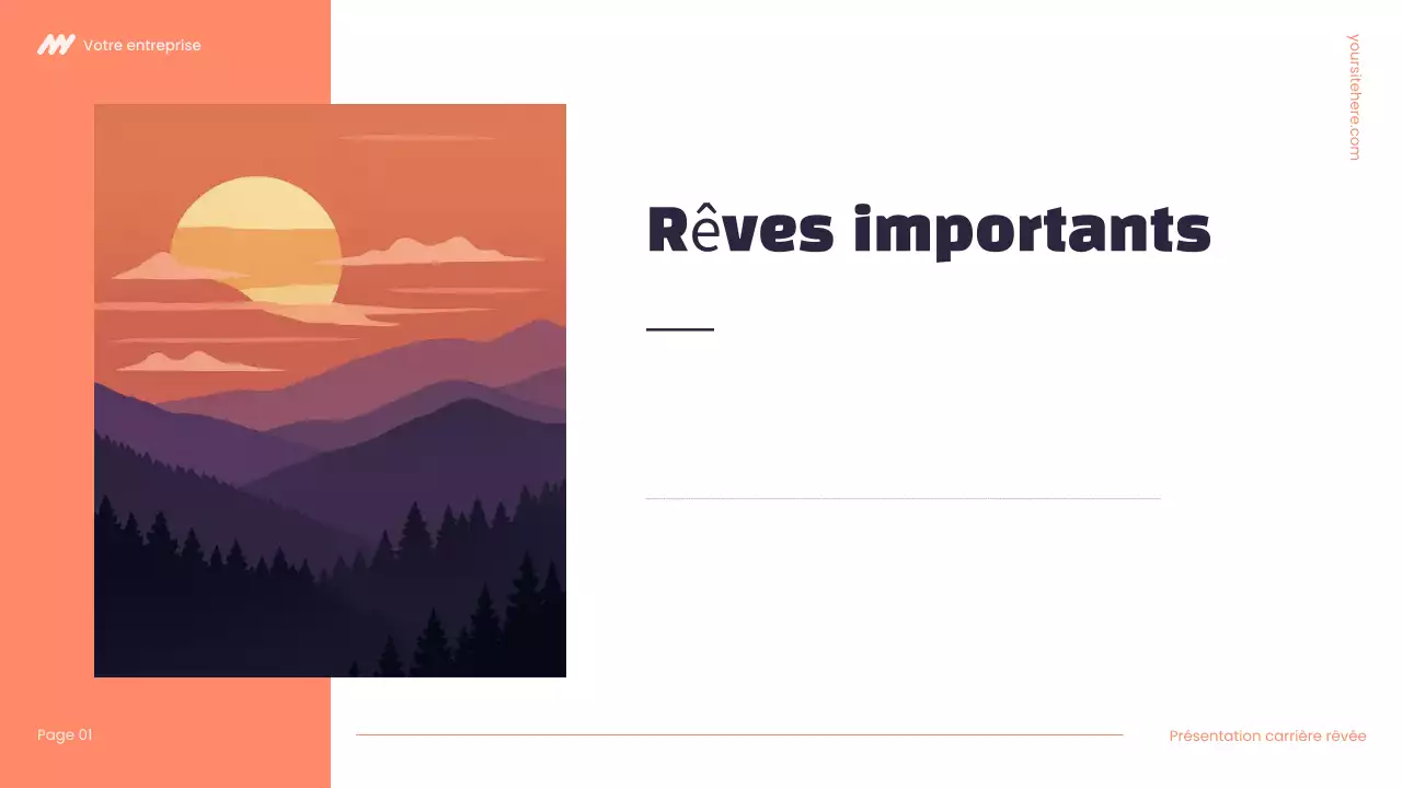 Présentation de carrière Modern Dream en violet et orange