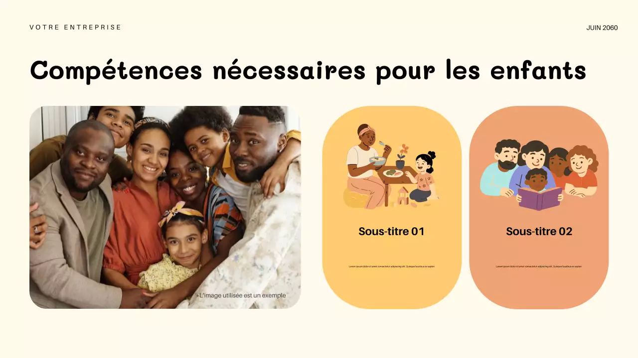 Présentation d'invitation pour une maternelle ludique orange