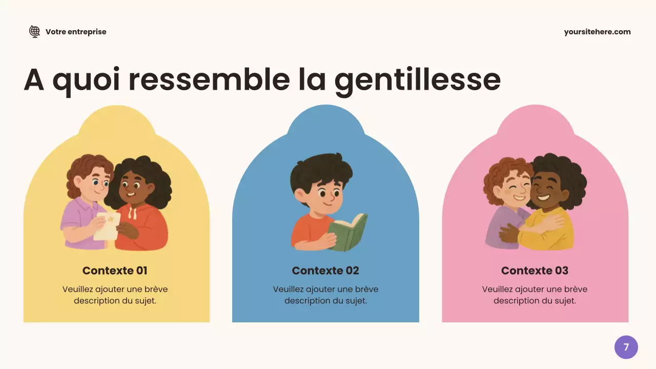 Présentation de l'annonce d'une classe respectueuse des couleurs beiges