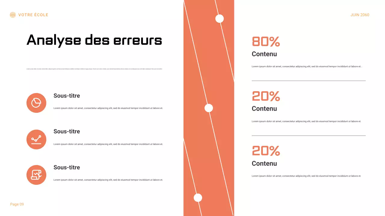 Présentation du rapport d'expérience scientifique géométrique noir et orange