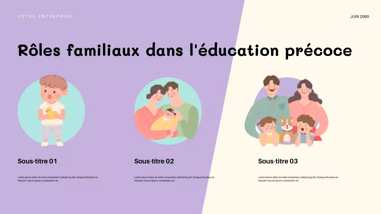 Présentation d'invitation pour une maternelle ludique orange