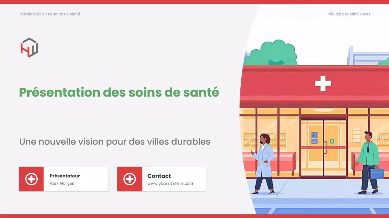 Présentation des soins de santé modernes rouges