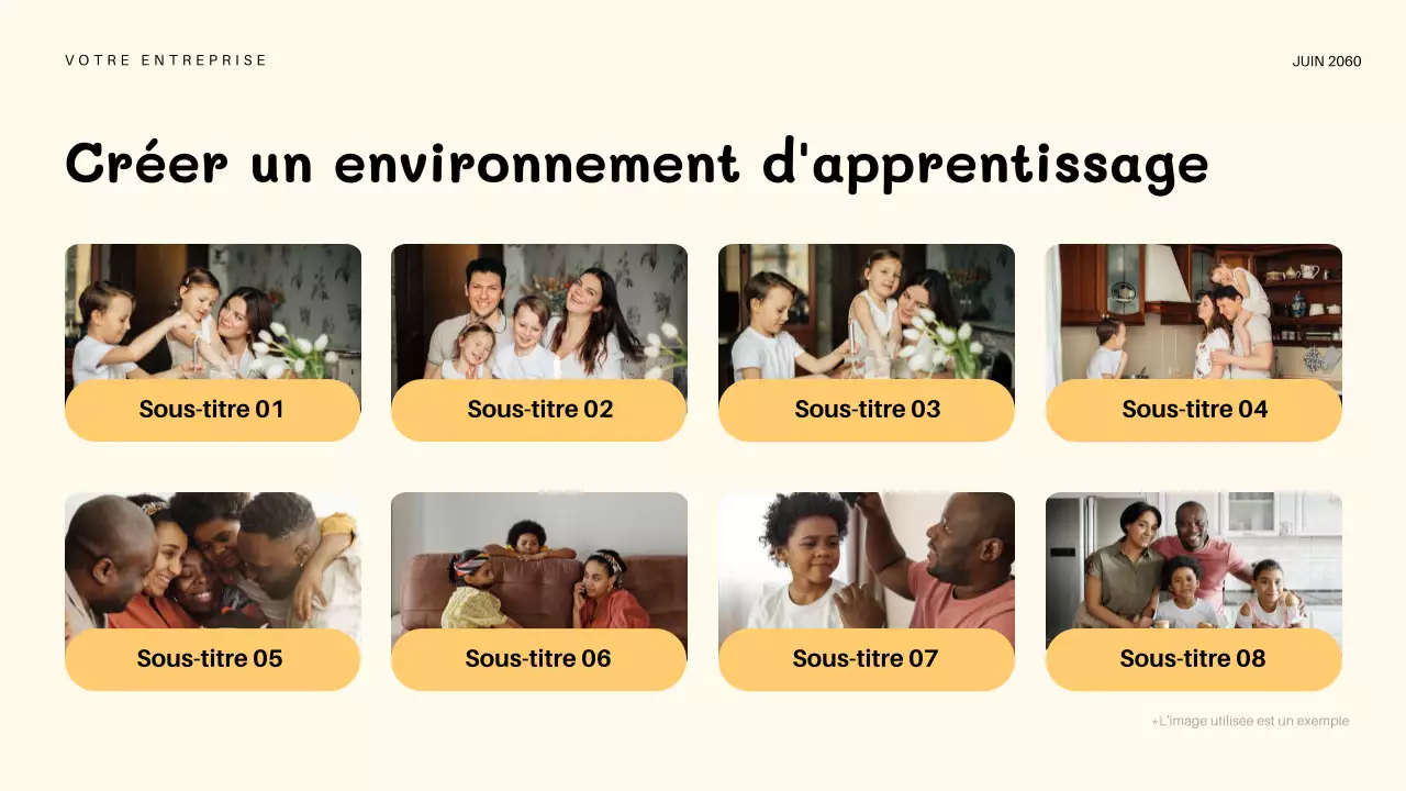 Présentation d'invitation pour une maternelle ludique orange