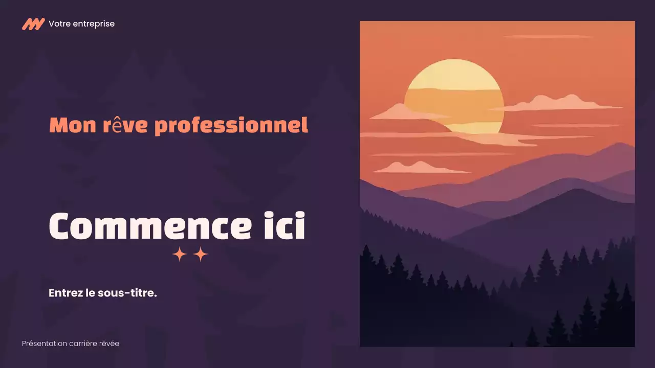 Présentation de carrière Modern Dream en violet et orange