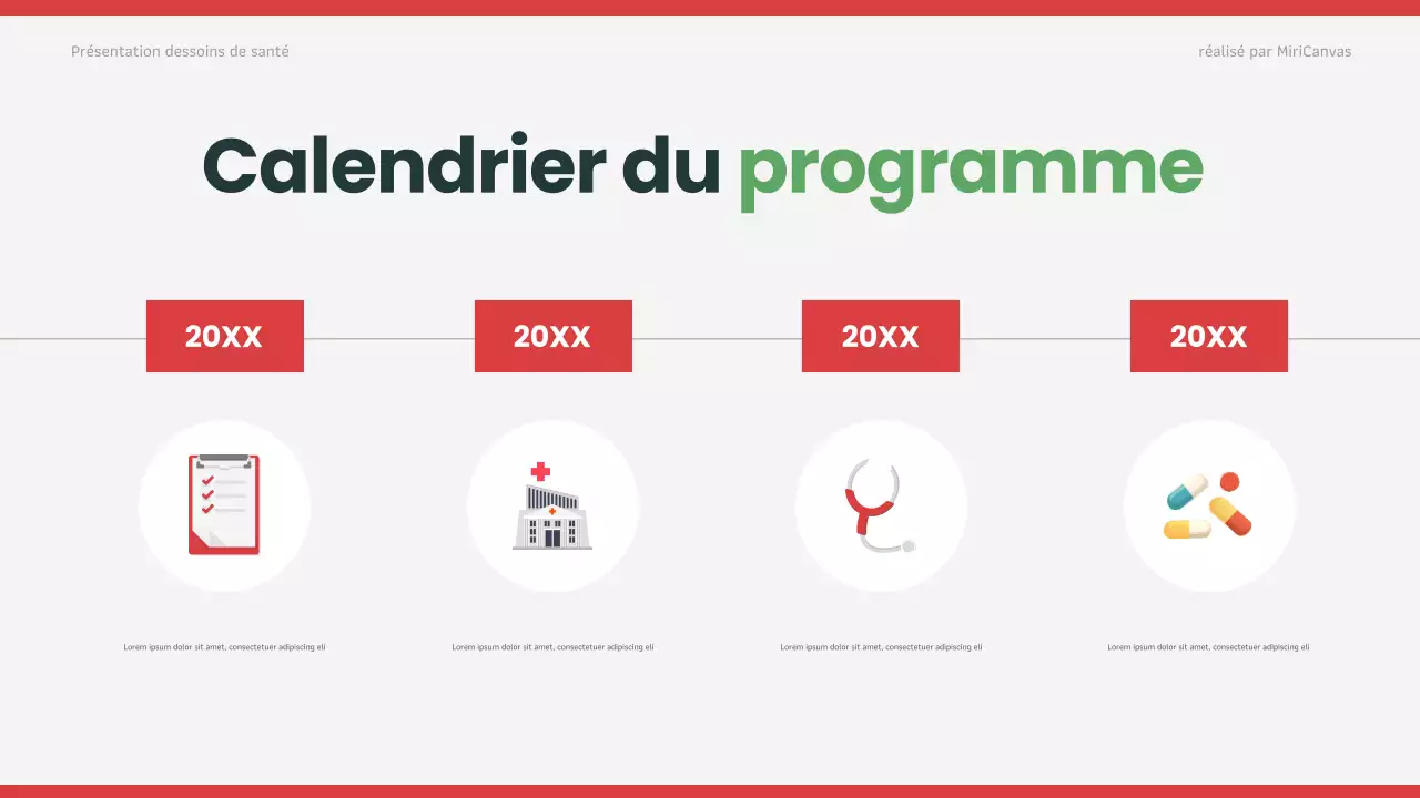 Présentation des soins de santé modernes rouges