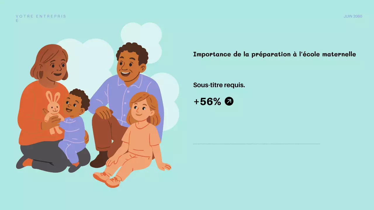 Présentation d'invitation pour une maternelle ludique orange