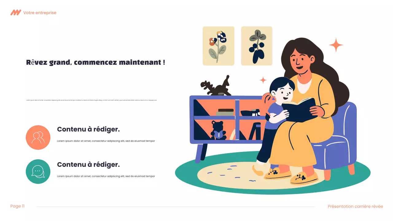 Présentation de carrière Modern Dream en violet et orange