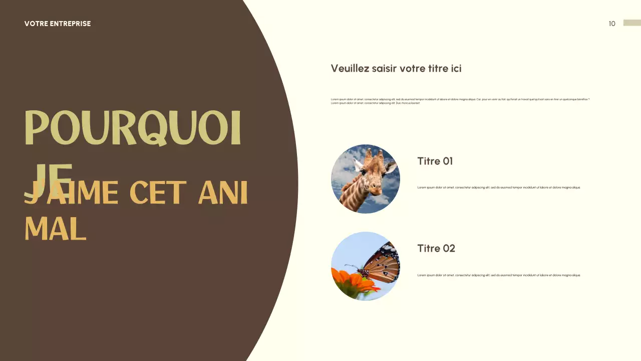 Présentation d'invitation beige avec un animal ludique