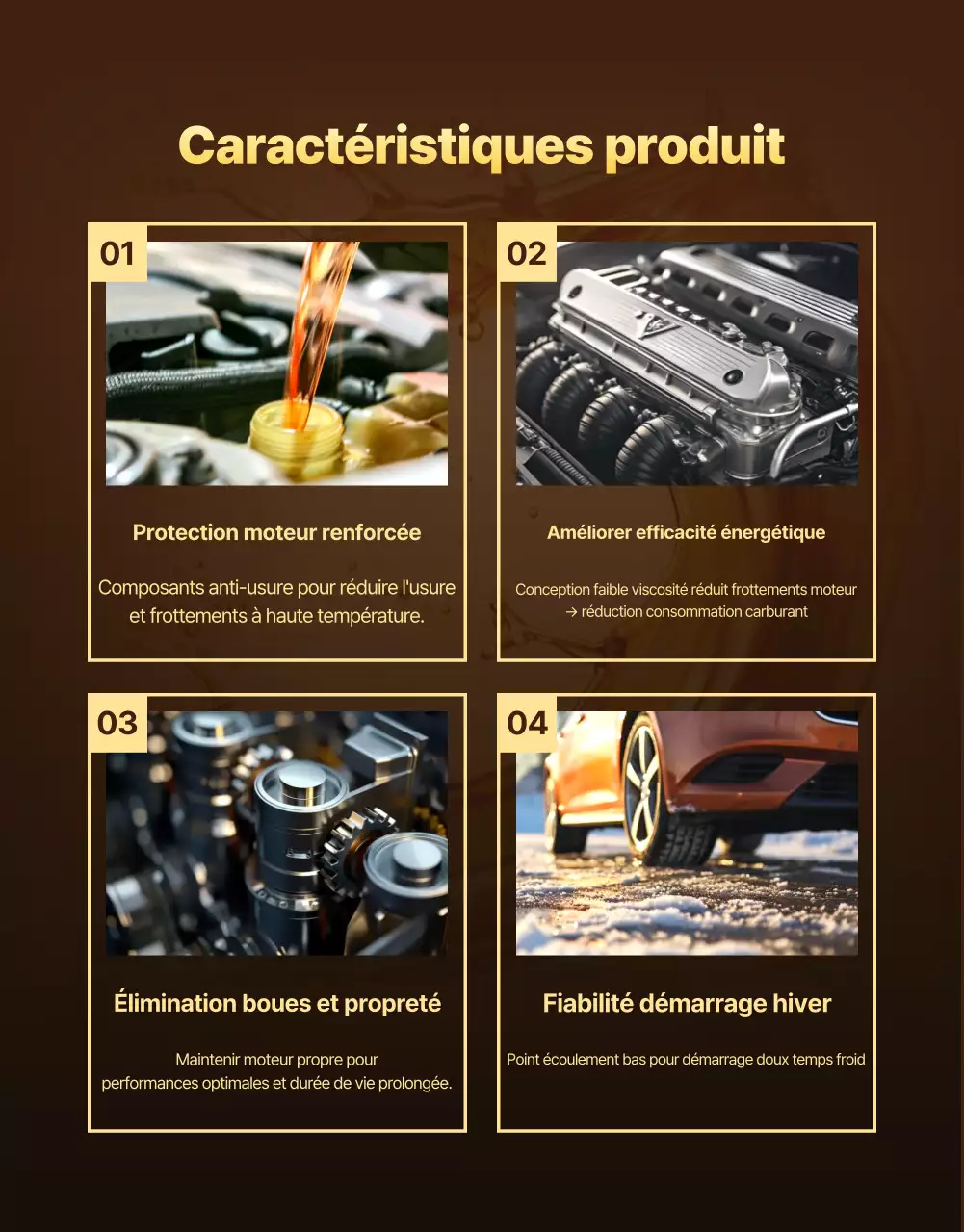 Publicité pour une voiture moderne dorée