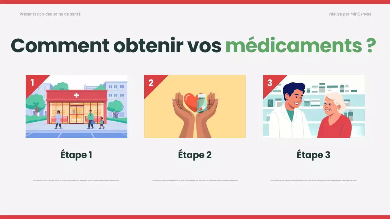 Présentation des soins de santé modernes rouges