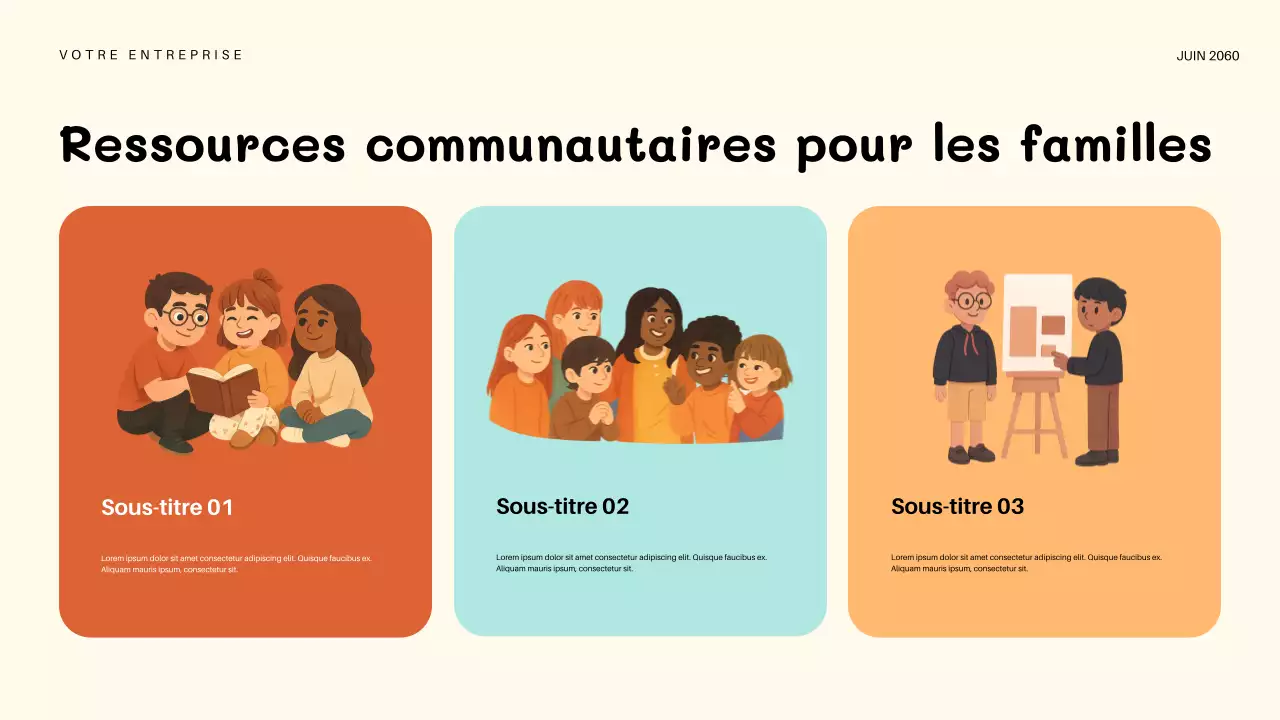 Présentation d'invitation pour une maternelle ludique orange