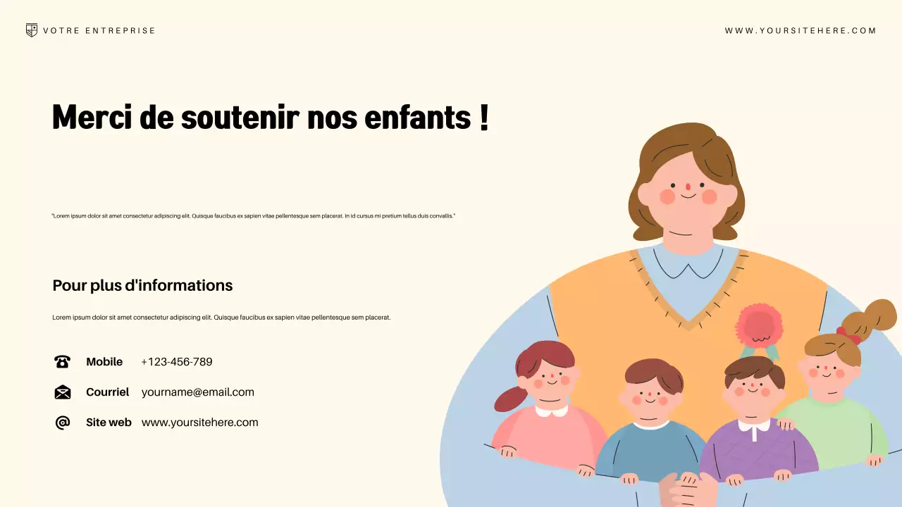 Présentation de l'annonce de l'éducation moderne rose