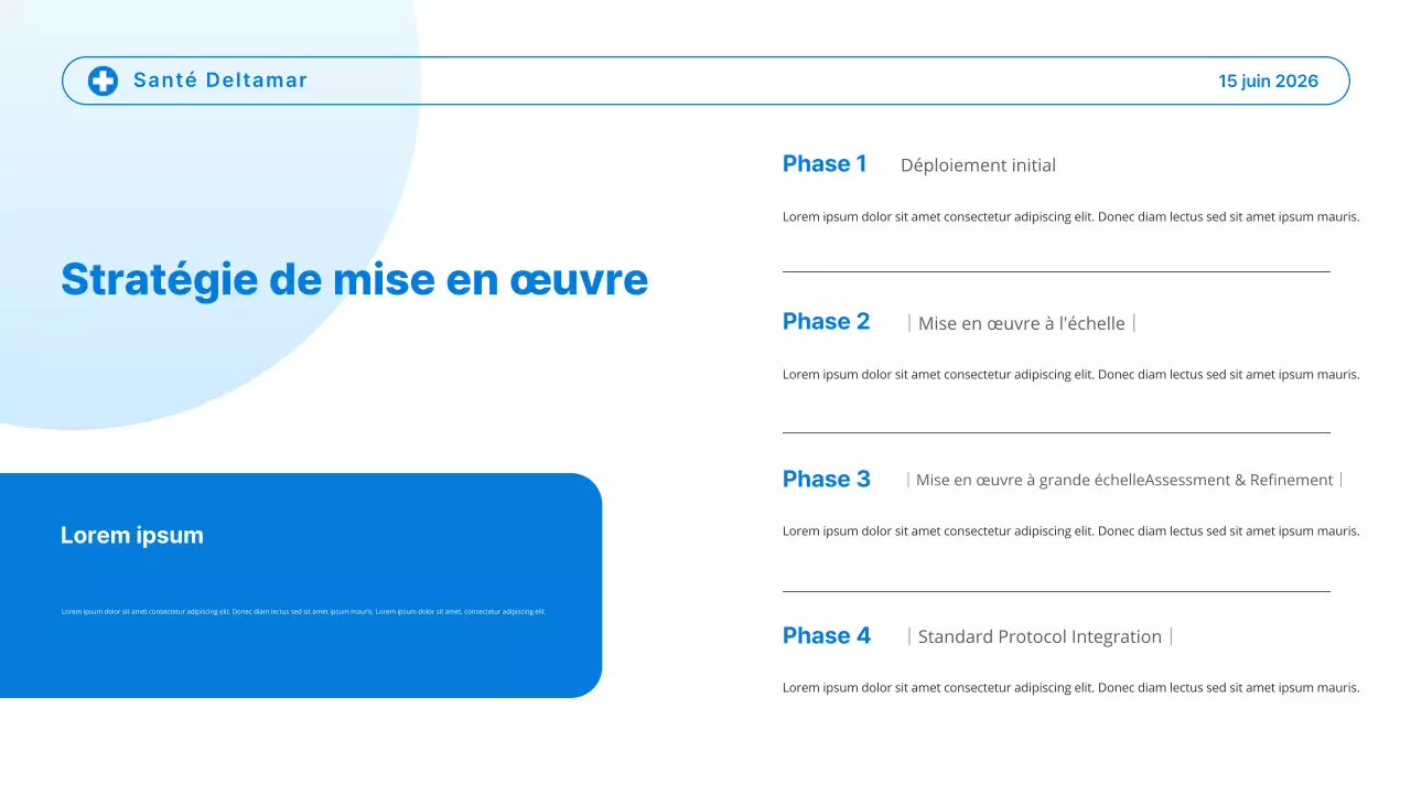 Présentation des tendances des soins de santé modernes en bleu