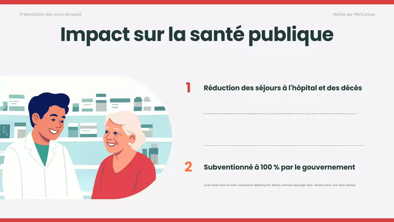 Présentation des soins de santé modernes rouges