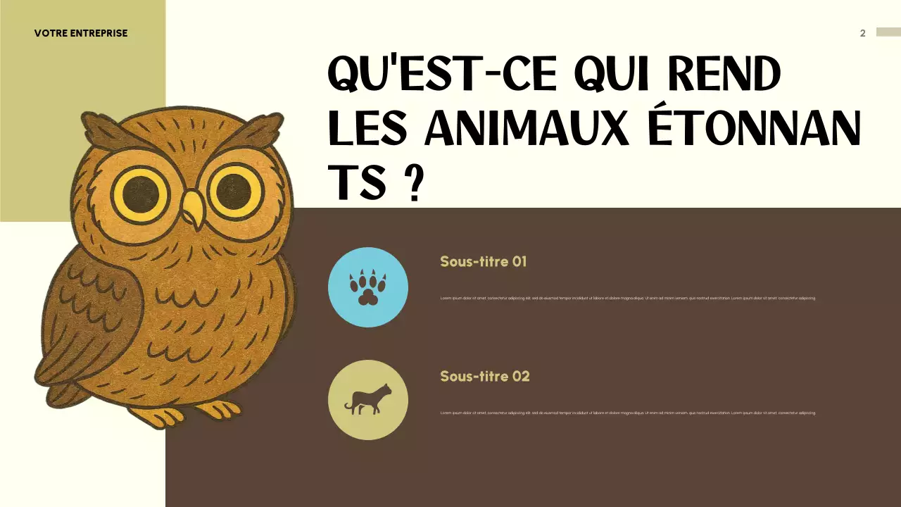 Présentation d'invitation beige avec un animal ludique