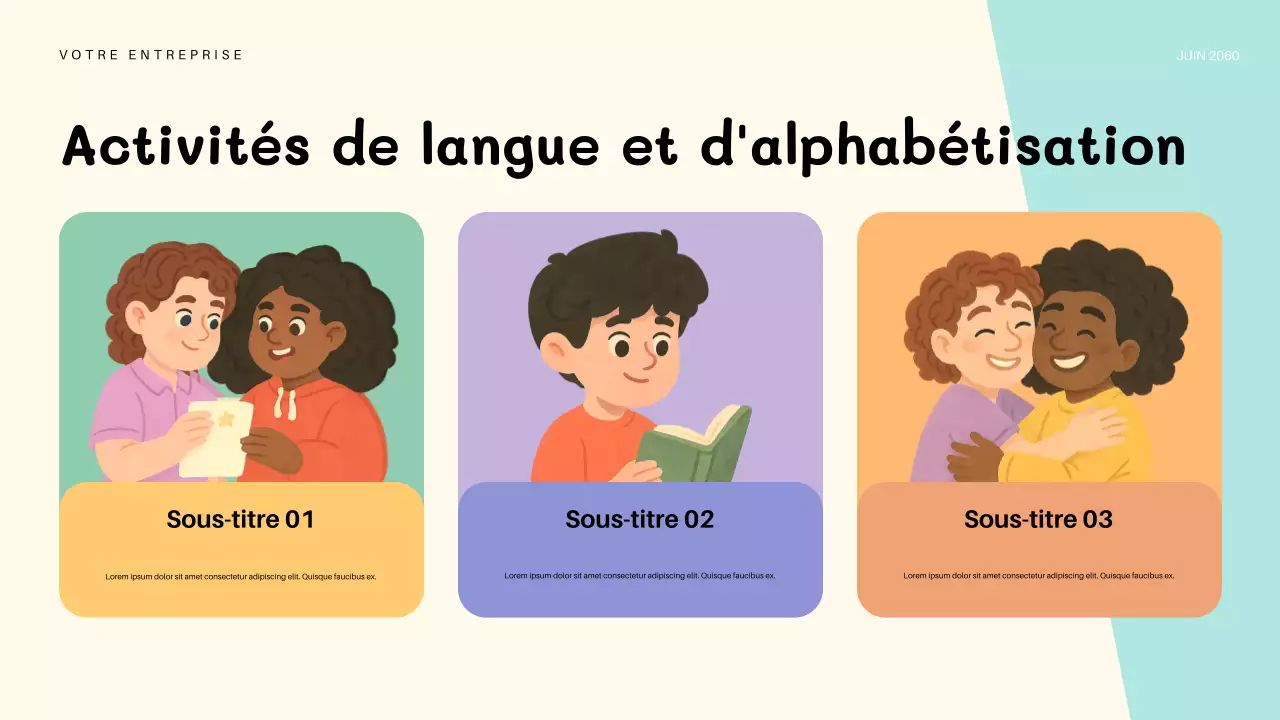 Présentation d'invitation pour une maternelle ludique orange