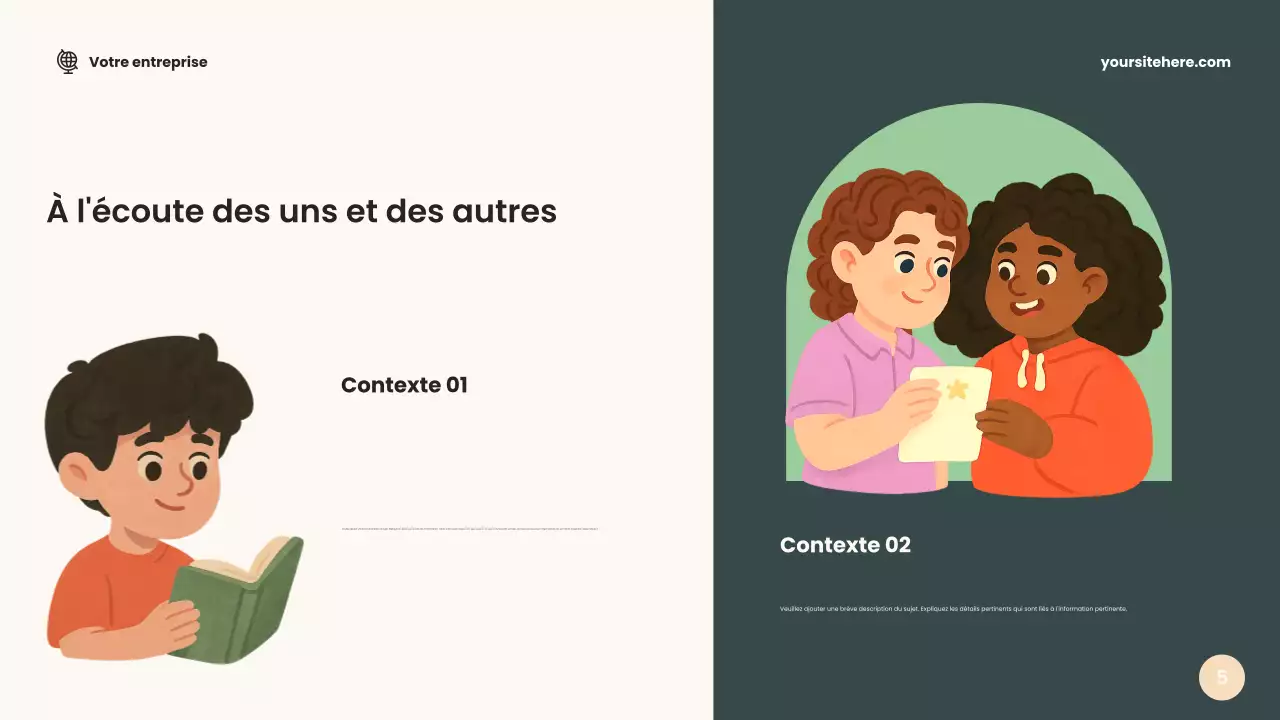 Présentation de l'annonce d'une classe respectueuse des couleurs beiges