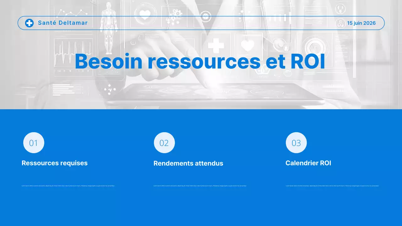 Présentation des tendances des soins de santé modernes en bleu