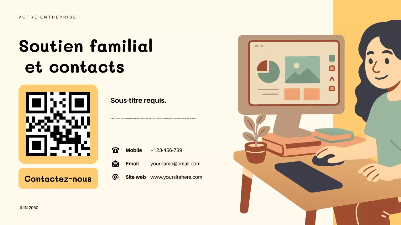 Présentation d'invitation pour une maternelle ludique orange