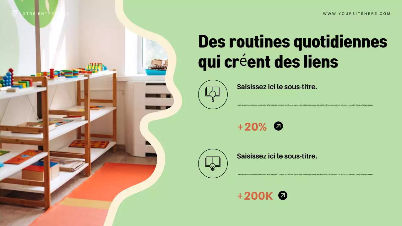 Présentation de l'annonce de l'éducation moderne rose