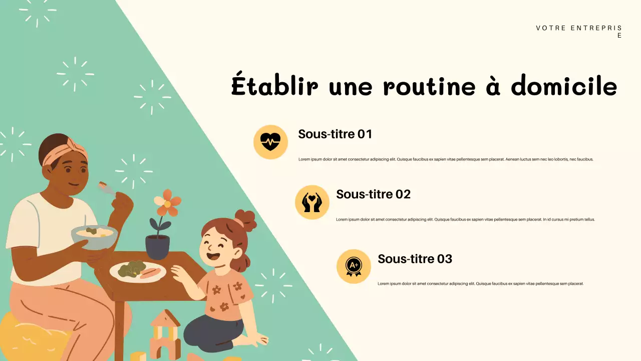 Présentation d'invitation pour une maternelle ludique orange