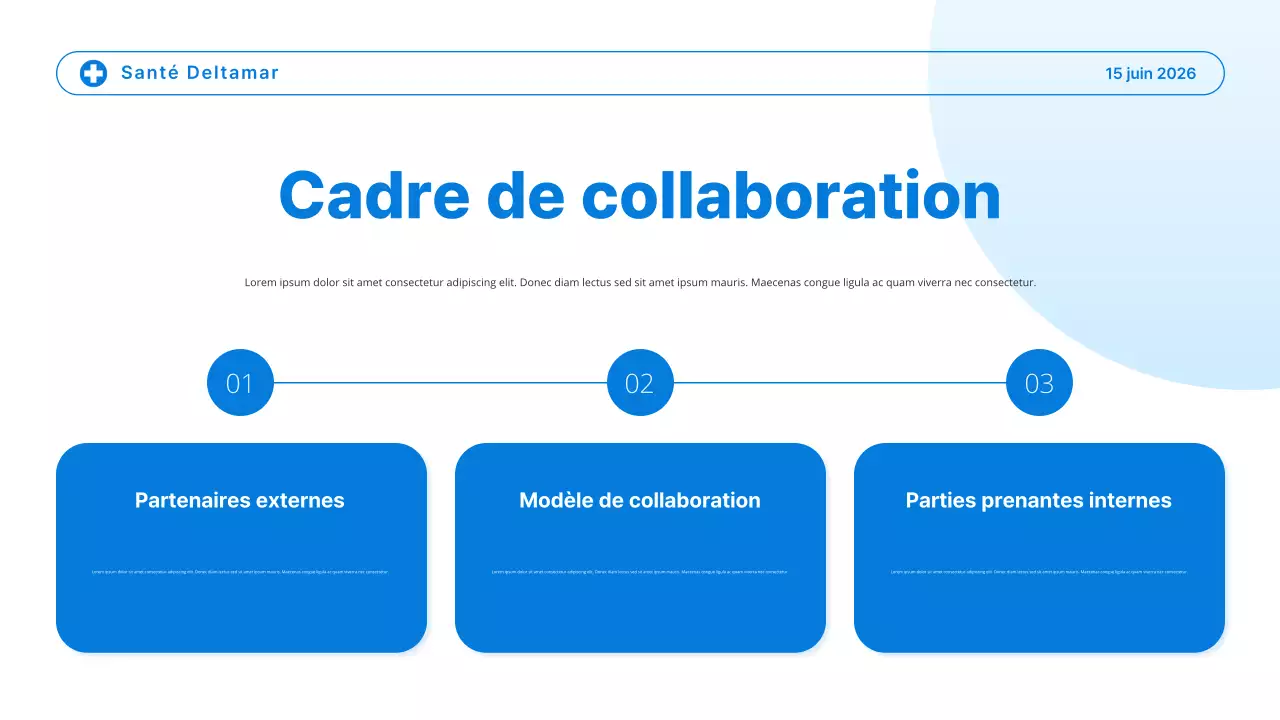 Présentation des tendances des soins de santé modernes en bleu