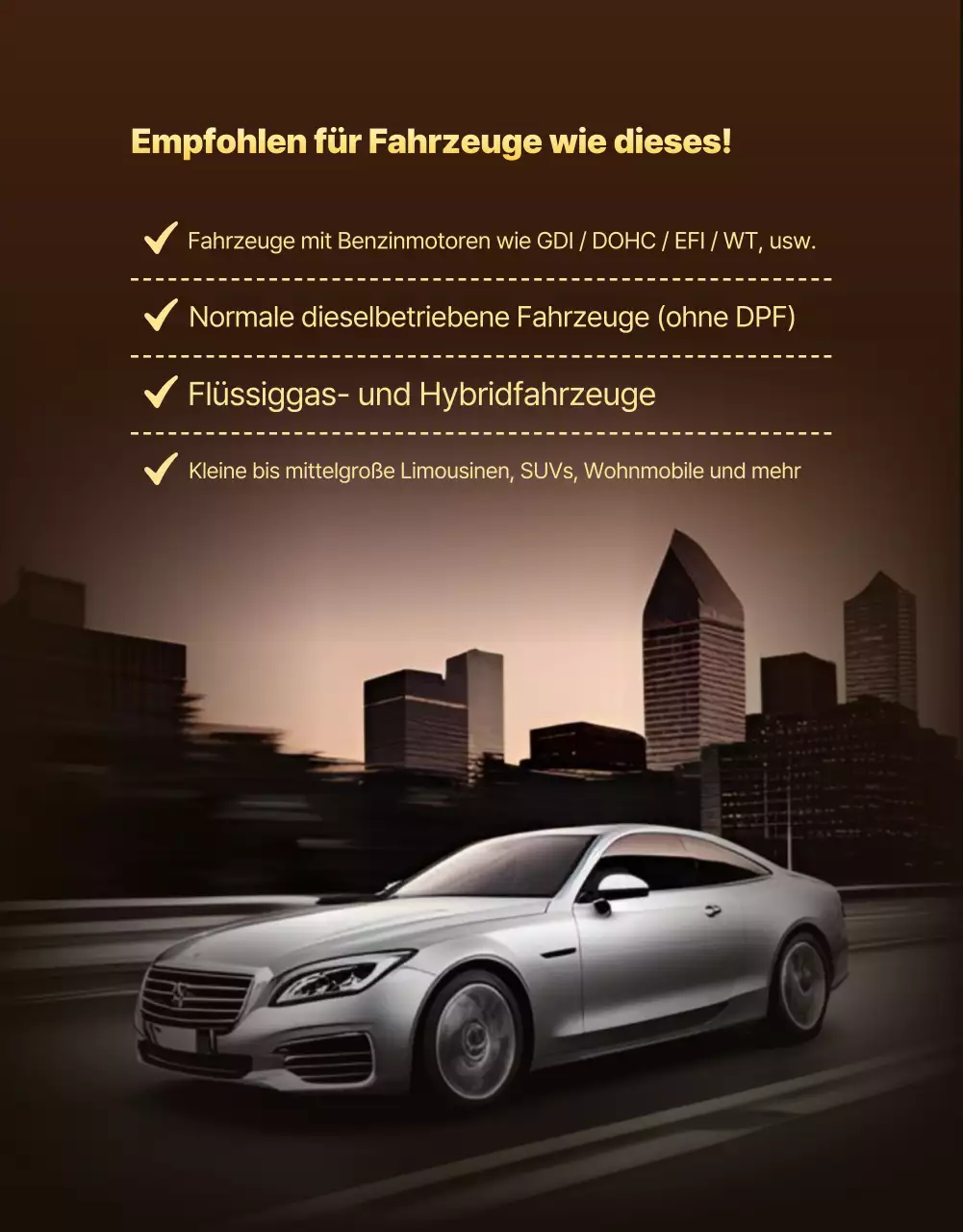 Goldene moderne Autowerbung