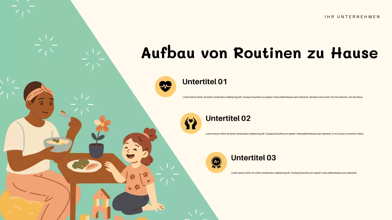 Orangefarbene, verspielte Kindergarteneinladung Präsentation