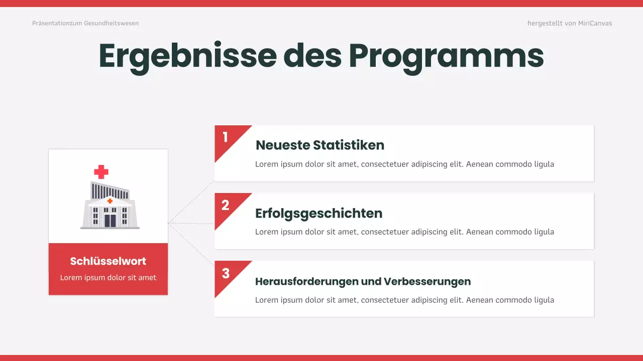 Rote moderne Gesundheitspräsentation