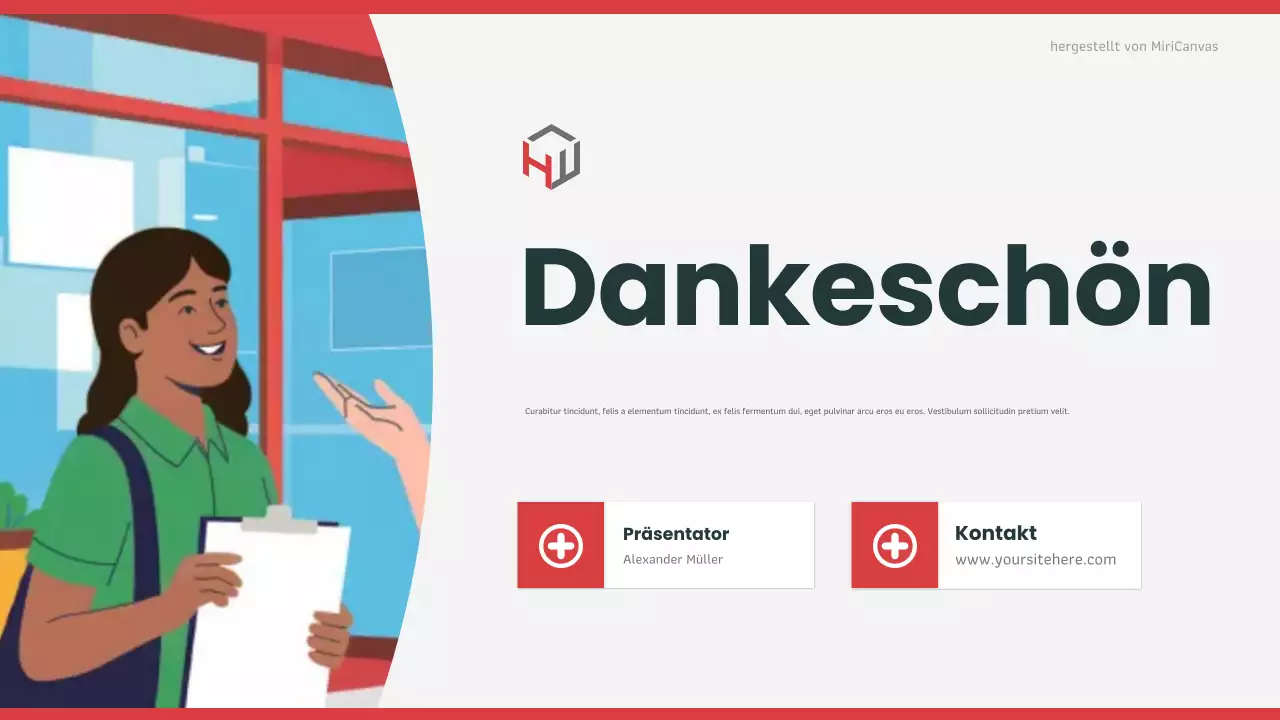 Rote moderne Gesundheitspräsentation