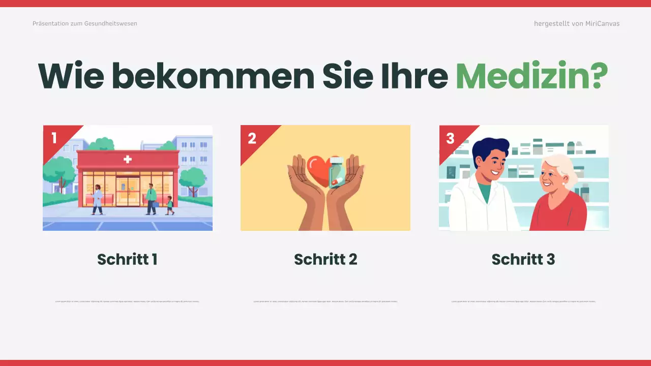 Rote moderne Gesundheitspräsentation