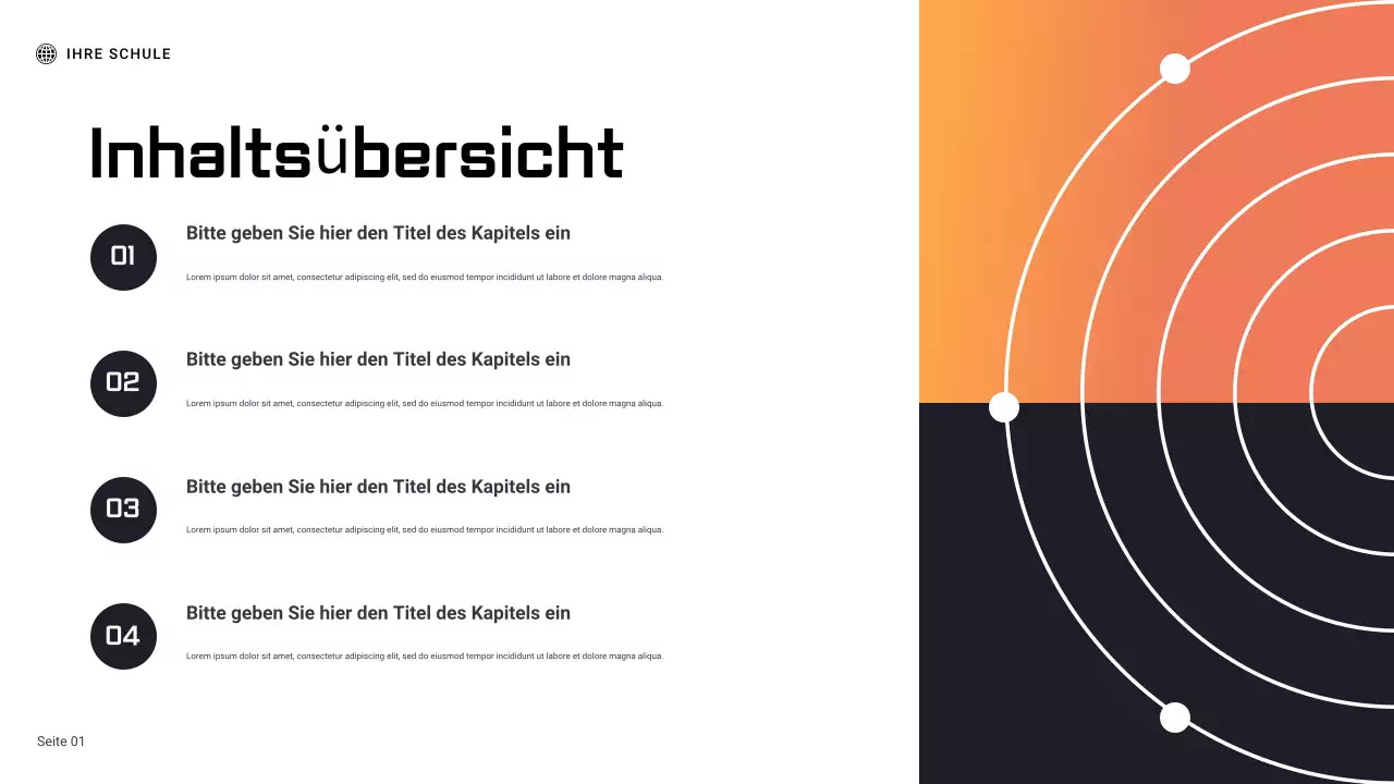 Schwarz-orangefarbener geometrischer Wissenschaftsexperimentbericht Präsentation