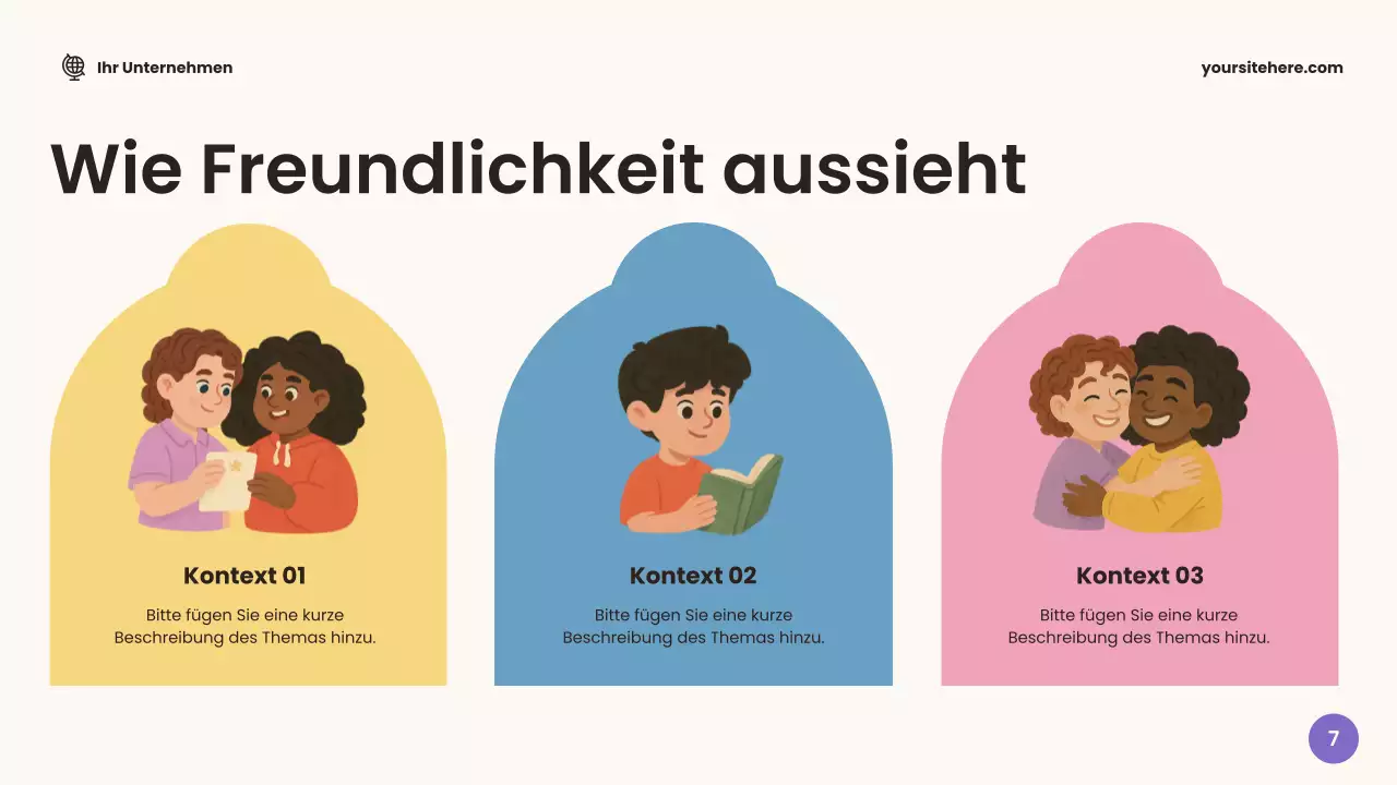 Beige freundliche Klassenzimmer-Ankündigung Präsentation