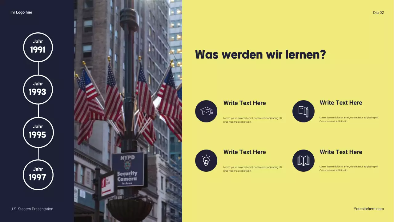 Navy Modern Über die Vereinigten Staaten Präsentation