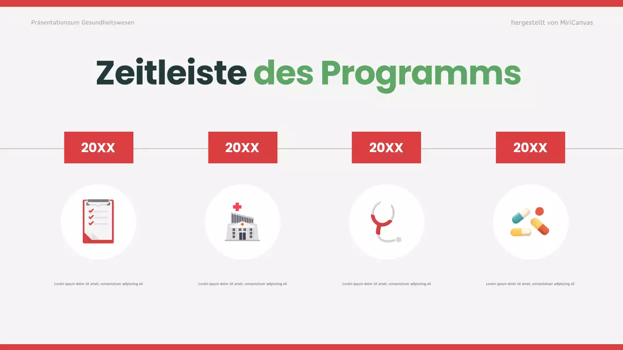 Rote moderne Gesundheitspräsentation