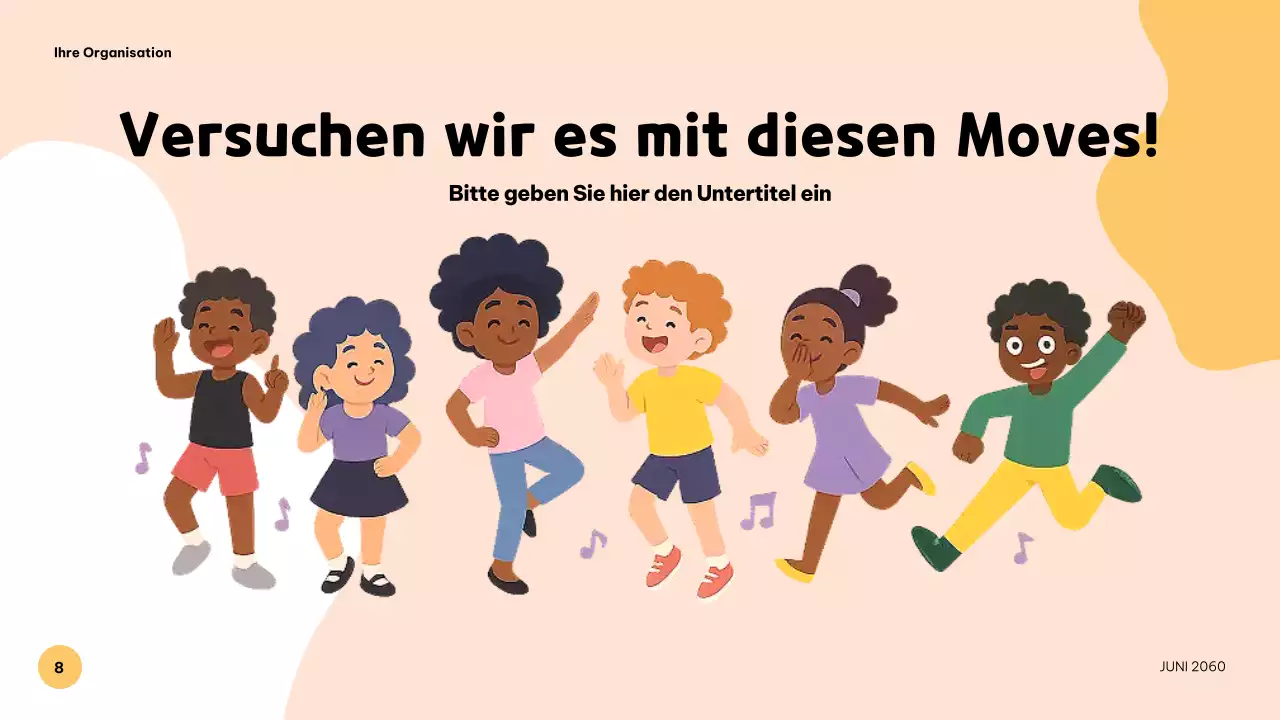 Farbenfrohe, verspielte Musikpräsentation